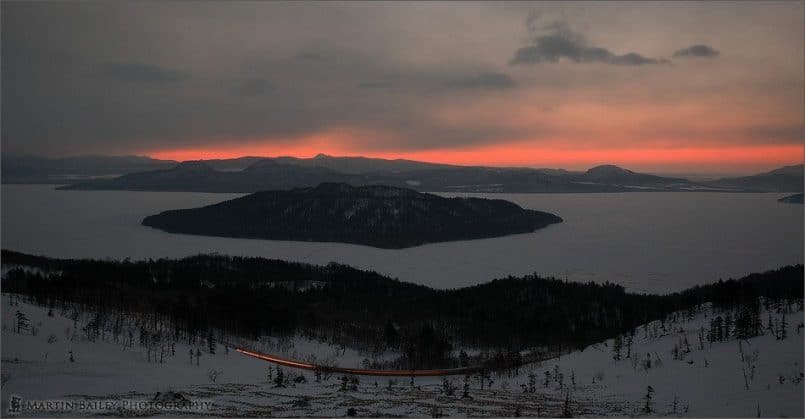 Kussharo Lake from Bihoro Pass at Dawn