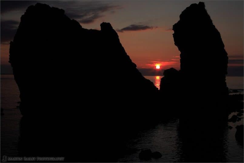 Rausu Sunset Between Rocks