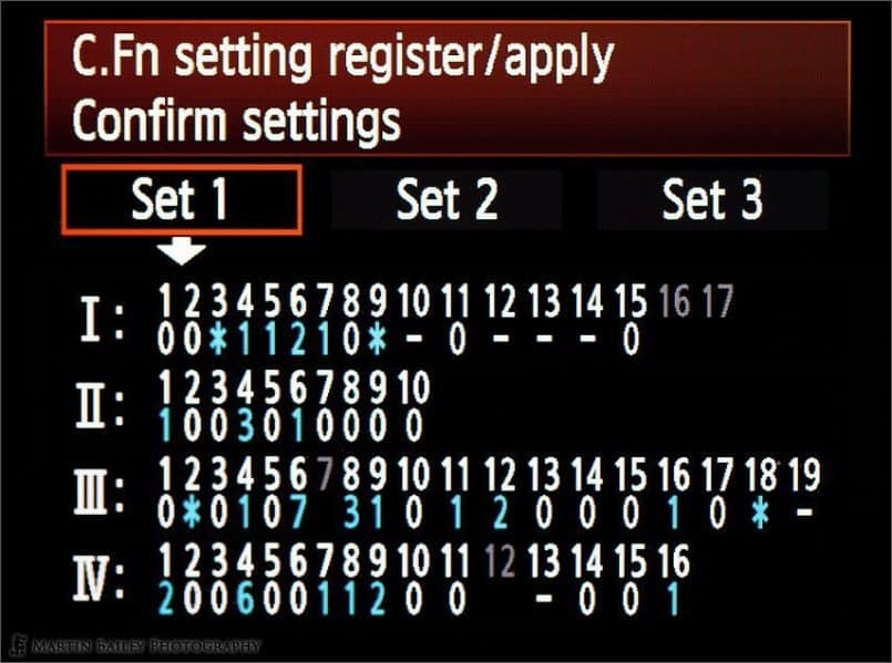 Martin's Canon EOS 1D Mark IV Custom Settings