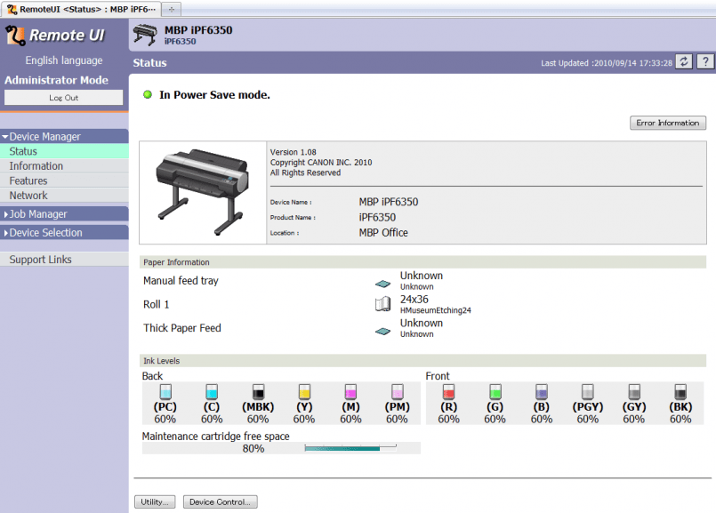 Remote UI via Web Browser