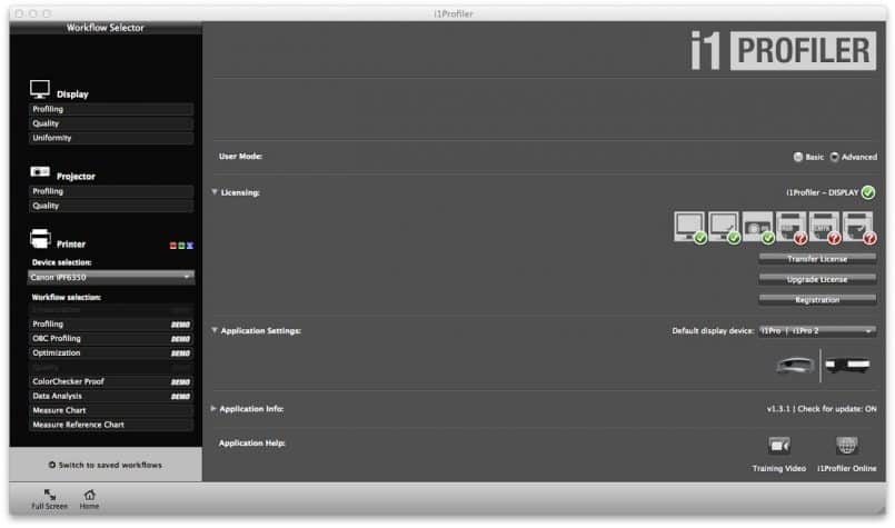 i1Profiler with i1Display Pro Connected