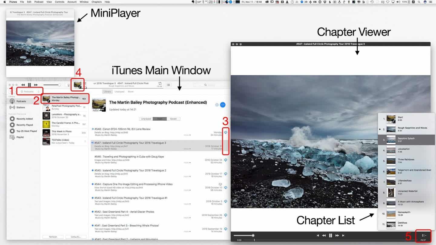 Viewing Enhanced Podcast Images in iTunes