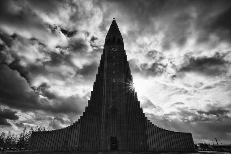 Hallgrímskirkja Church with Starburst