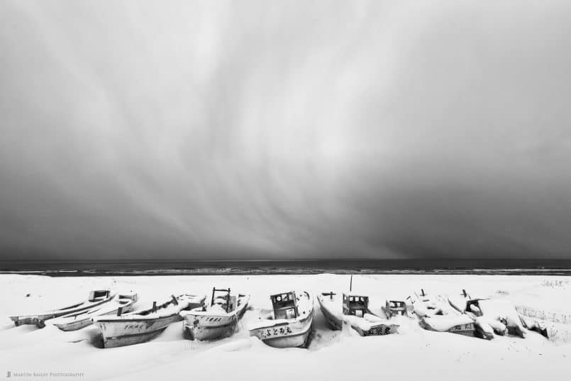 Boat Graveyard with Disrupted Sky