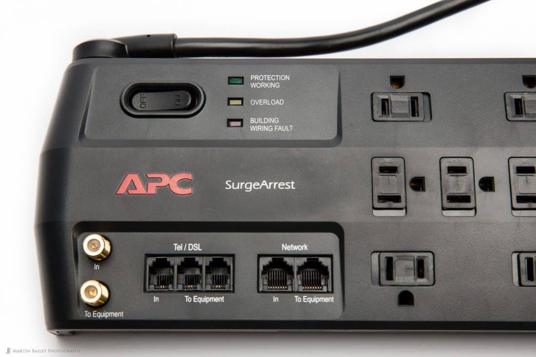 APC Surge Arrest Power Strip Closeup