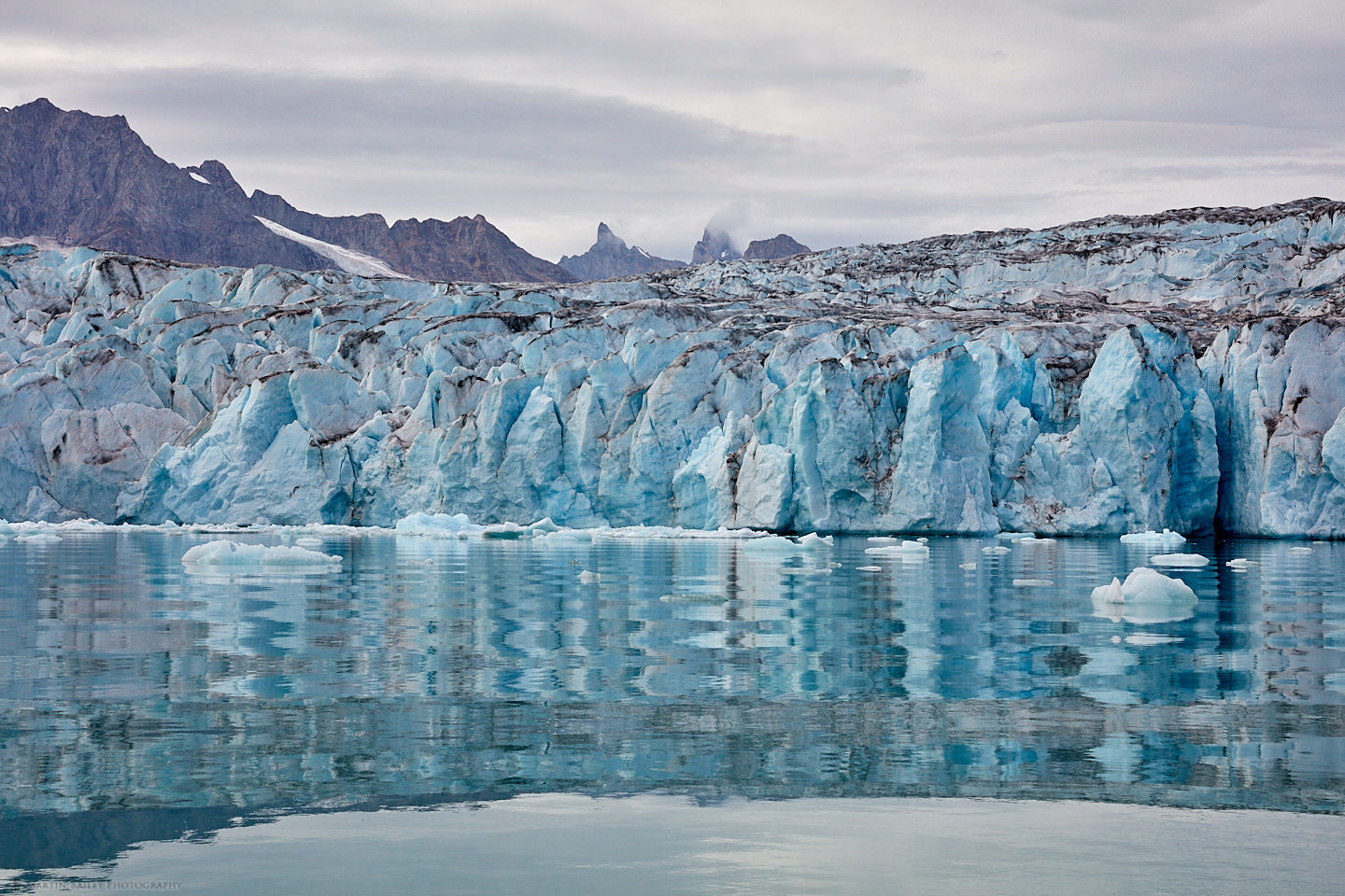 Face of the Karale Glacier with Mountains