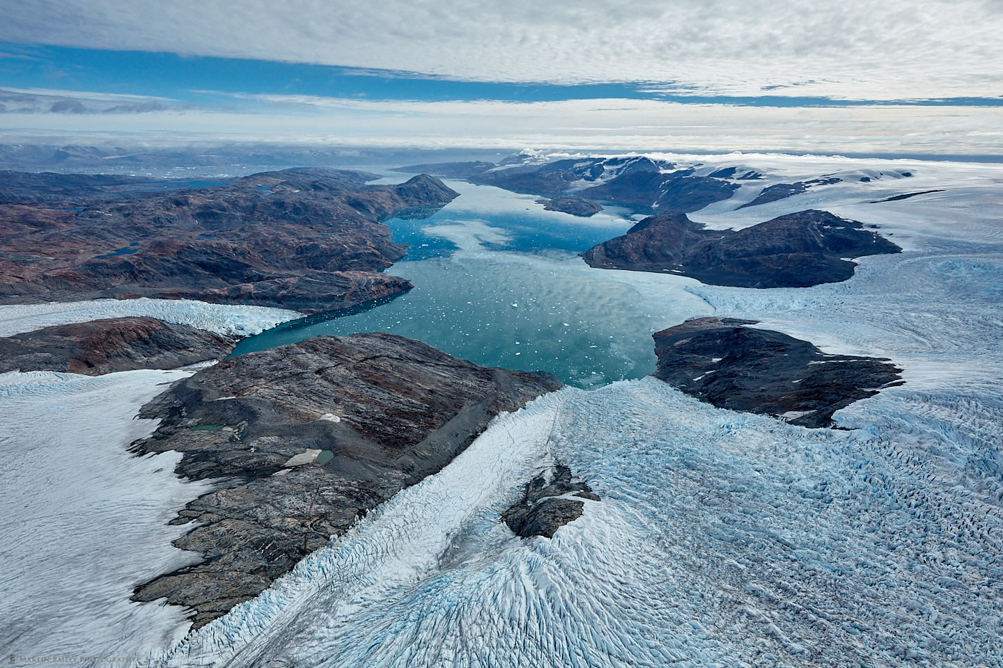 Heim and Kagtilerscorpia Glaciers and Johan Petersen Fjords from