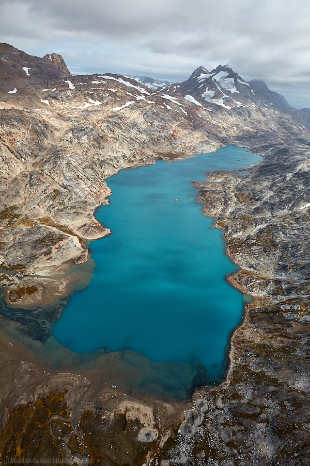 Blue Lake and Mountains Near Tasiilaq