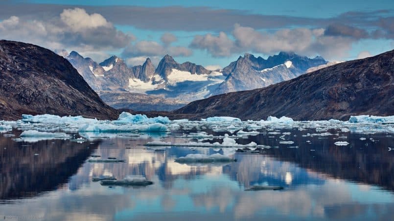 The Stoklund Fjord and Distant Mountains