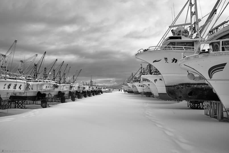 Toetoko Fishing Boats with Footprints