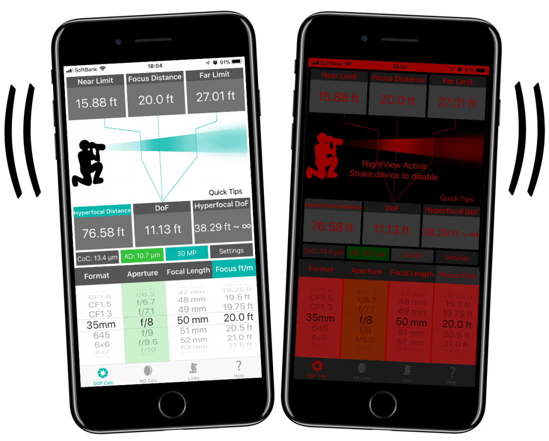 DoF Calc Regular and NightView