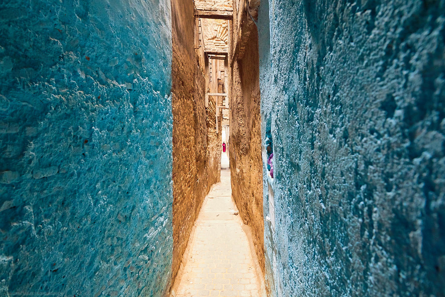 Distant Figure in Fes Alleyway