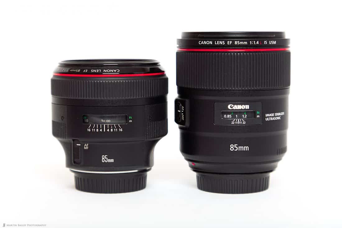 85mm f/1.2L II (left) 85mm f/1.4L IS (right)