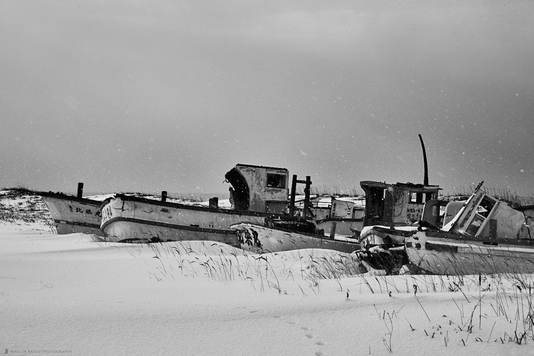 Boat Graveyard in Snow