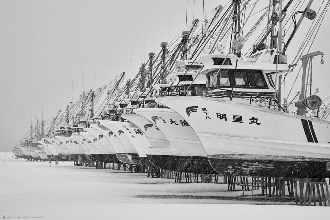 Fishing Boats in the Snow