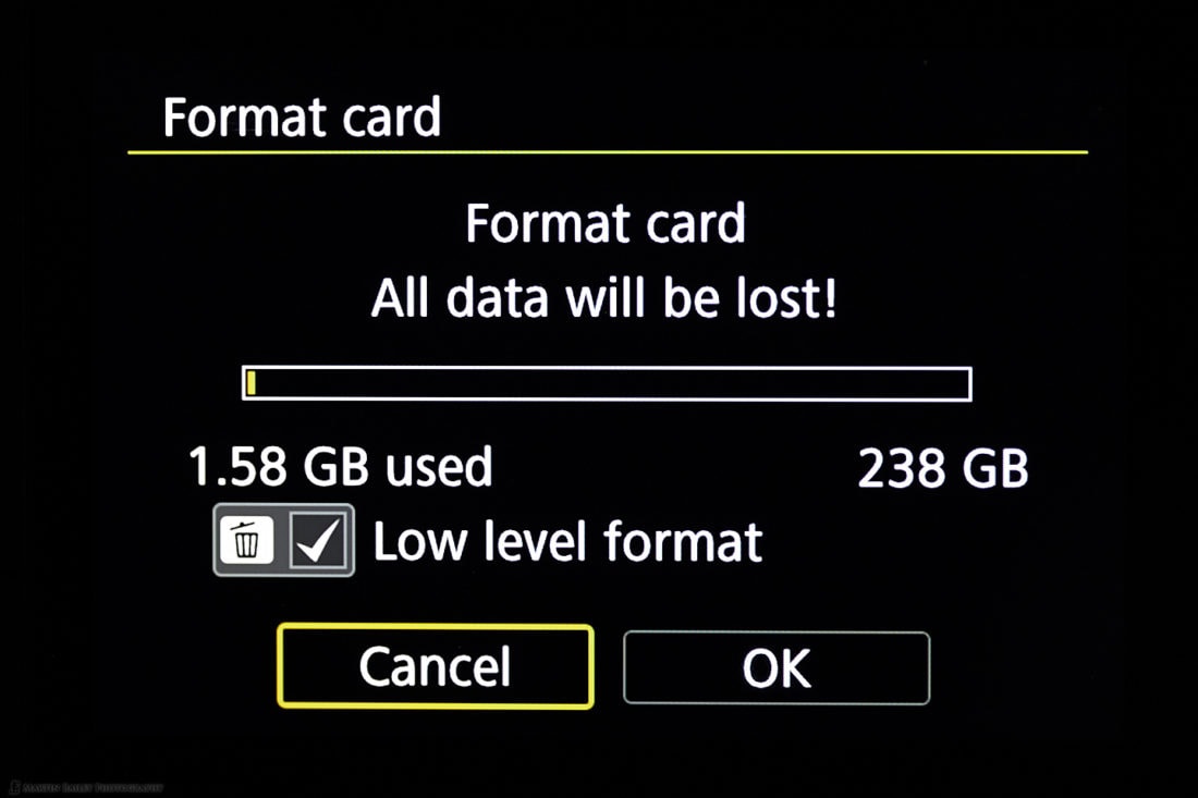 EOS R SD Low Level Format