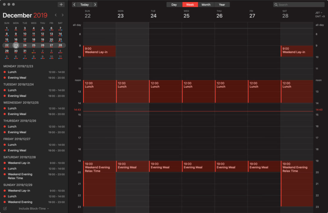 Blocked Time in Fantastical