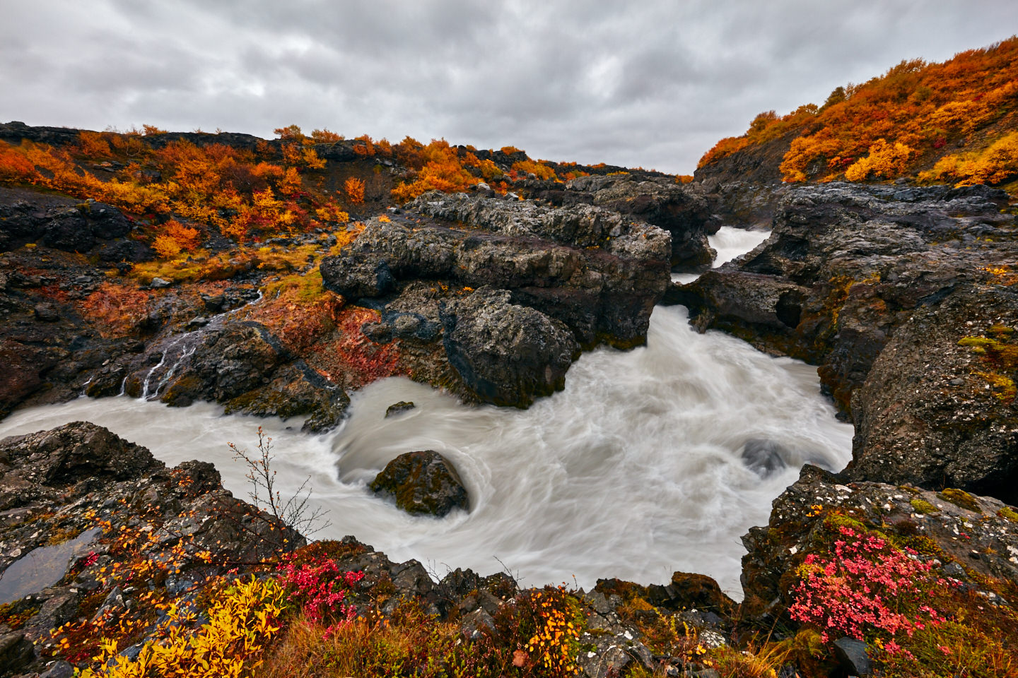 Barnafoss in Fall Color