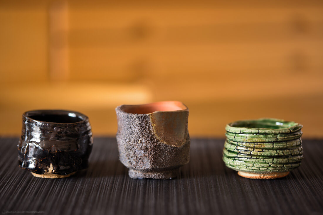 Three "Guinomi" Sake Cups